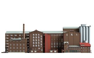 kuppersmuhle duisburg museum facade as 3d illustration