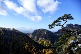 panoramic view of the Pieniny mountain range in Poland