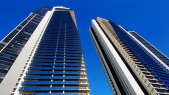 two tall towers skyscrapers