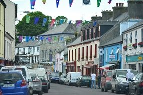 Main Road in irish village, uk, Ireland