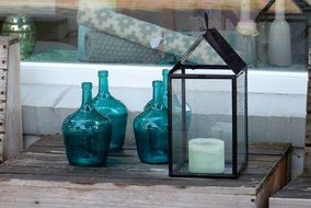 green glass bottles for decoration