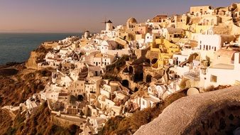 amazing santorini at sunset