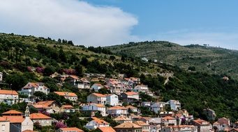 Dubrovnik houses between wild nature