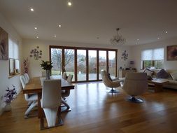 room with bifold doors