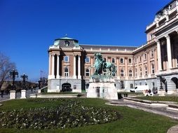 square in front of the castle palace in budapest