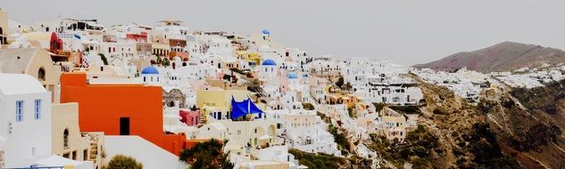 colorful houses on Santorini island