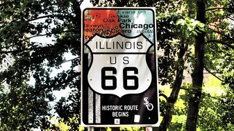 illinois us 66 as a sign