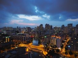 Singapore Asia night view