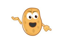 drawing of Cartoon Angry Potato