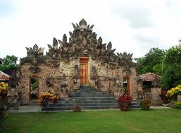 temple with statues in indonesia