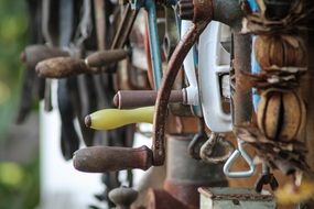 old kitchen tools in the countryside
