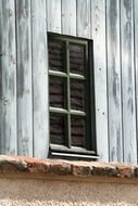 wooden window in the old building