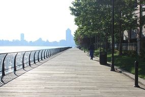 Boardwalk at Jersey City Skyline, usa, new Jersey