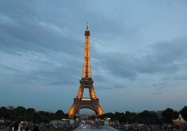 lights of Eiffel tower in Paris