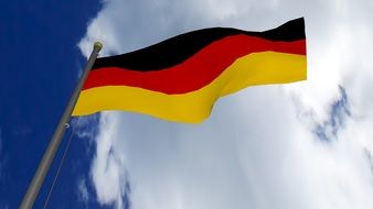 germany flag under white clouds
