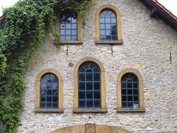 The Windows In The Romanesque Style Of The Old Masonry