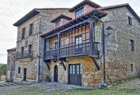 medieval house with balcony