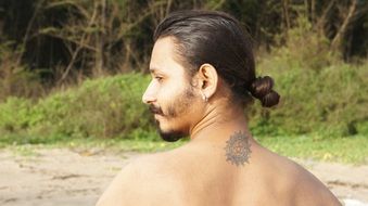Tattoo on a man' back