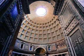 dome of Pantheon, interior, italy, rome