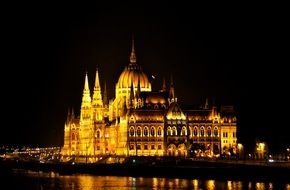 parliament building at night