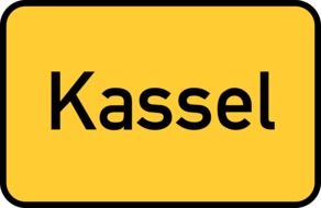 Yellow and black Kassel Town Sign