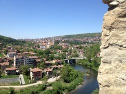 Town on hills at River, Bosnia and Herzegovina, Sarajevo