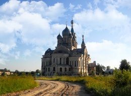Church in Russia near a country road