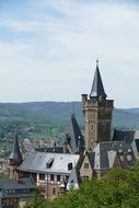 panoramic view of the castle tower on a sunny day