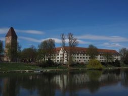 Goose tower near the water in Ulm Danube