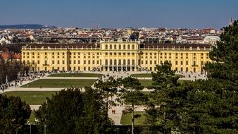 schÃ¶nbrunn Castle in city at summer, Austria, Vienna