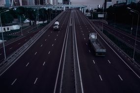 panorama of an empty road in the city