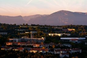 landscape of a mountain city