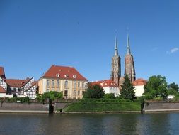 cathedral on the promenade in wroclaw