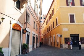 narrow streets in a city in italy