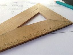 Wooden measuring ruler