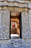 carved gateway of Ranakpur Jain Temple, india