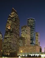 skyline in Houston at night