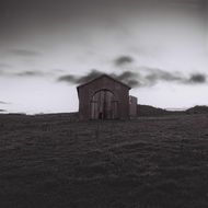 abandoned house at dusk