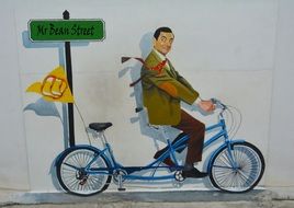 Beautiful wall graffiti of mr bean