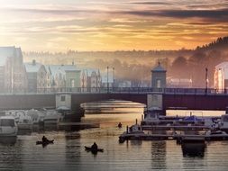 distant view of the bridge in the city of Trondheim