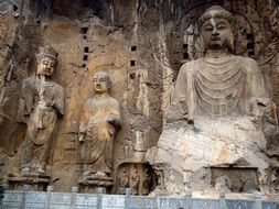 statues in the cave of the great buddha