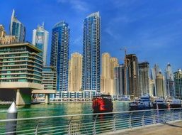 Dubai skyline glass front