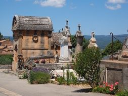 Gravestones on cemetery