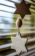 ceramic stars as decor on the window