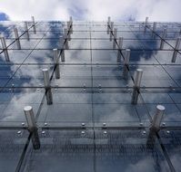 Glass Facade of shopping mall, detail, poland, kraków