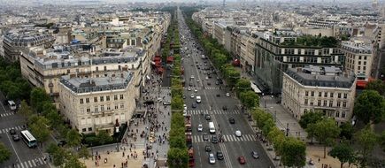 aerial view of paris cityscape