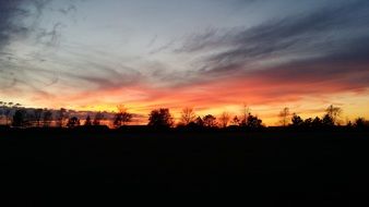 orange sky on the horizon at dusk