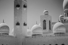 Mosque Abu Dhabi black white