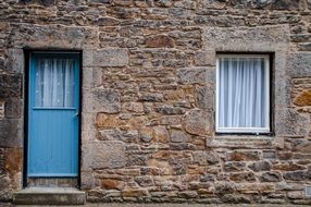 wooden blue door