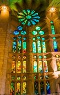 stained glass of sagrada familia cathedral